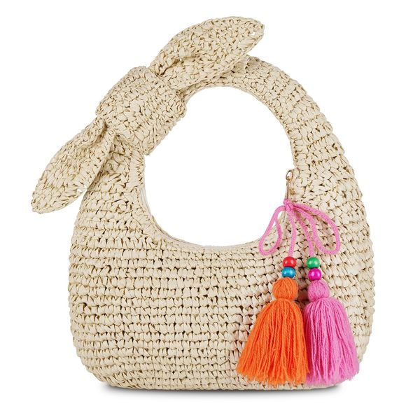 Straw Handbags Small Tote Purse Bow Knotted Straw Clutch With Tassels :v - Picture 1 of 5